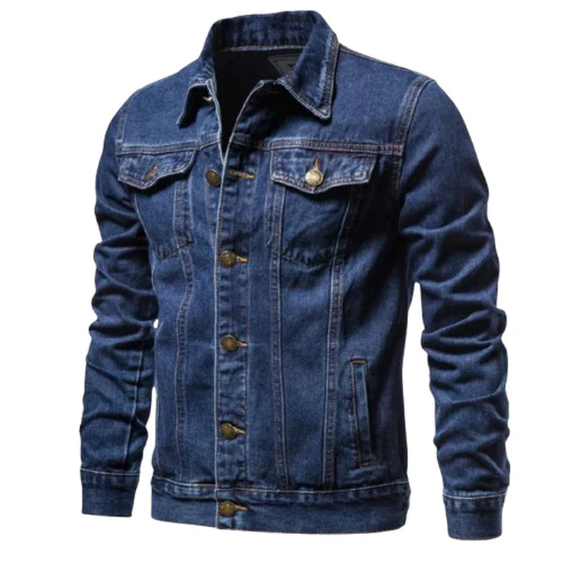 Men's Classic Trucker Denim Jacket with Adjustable Fit