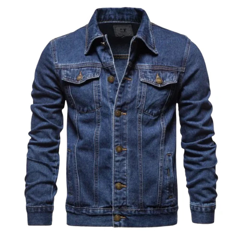 Men's Classic Trucker Denim Jacket with Adjustable Fit