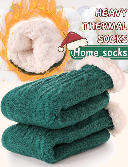 Women's Fuzzy Fleece Slipper Socks - Cozy, Thick, Non-Slip Winter Home Wear