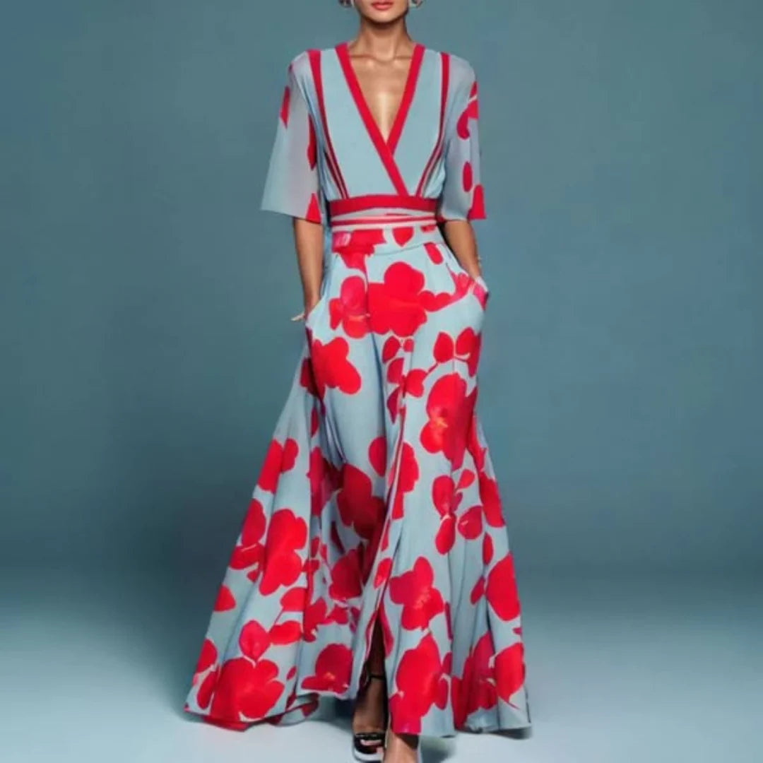 Michelle™ - Elegant Floral Wrap Dress