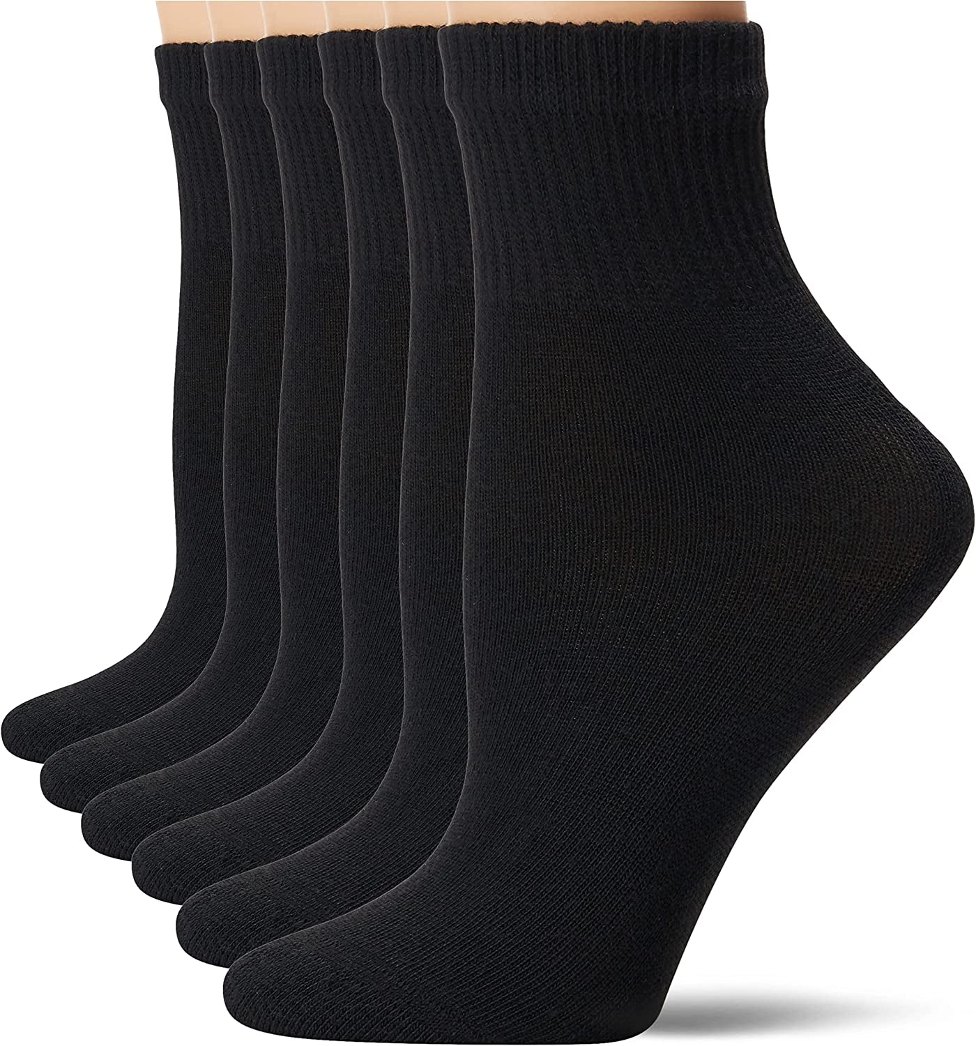 Women's Cushioned Crew, Ankle, and No-Show Socks - 6 Pairs for Shoe Sizes 5-9 and 8-12