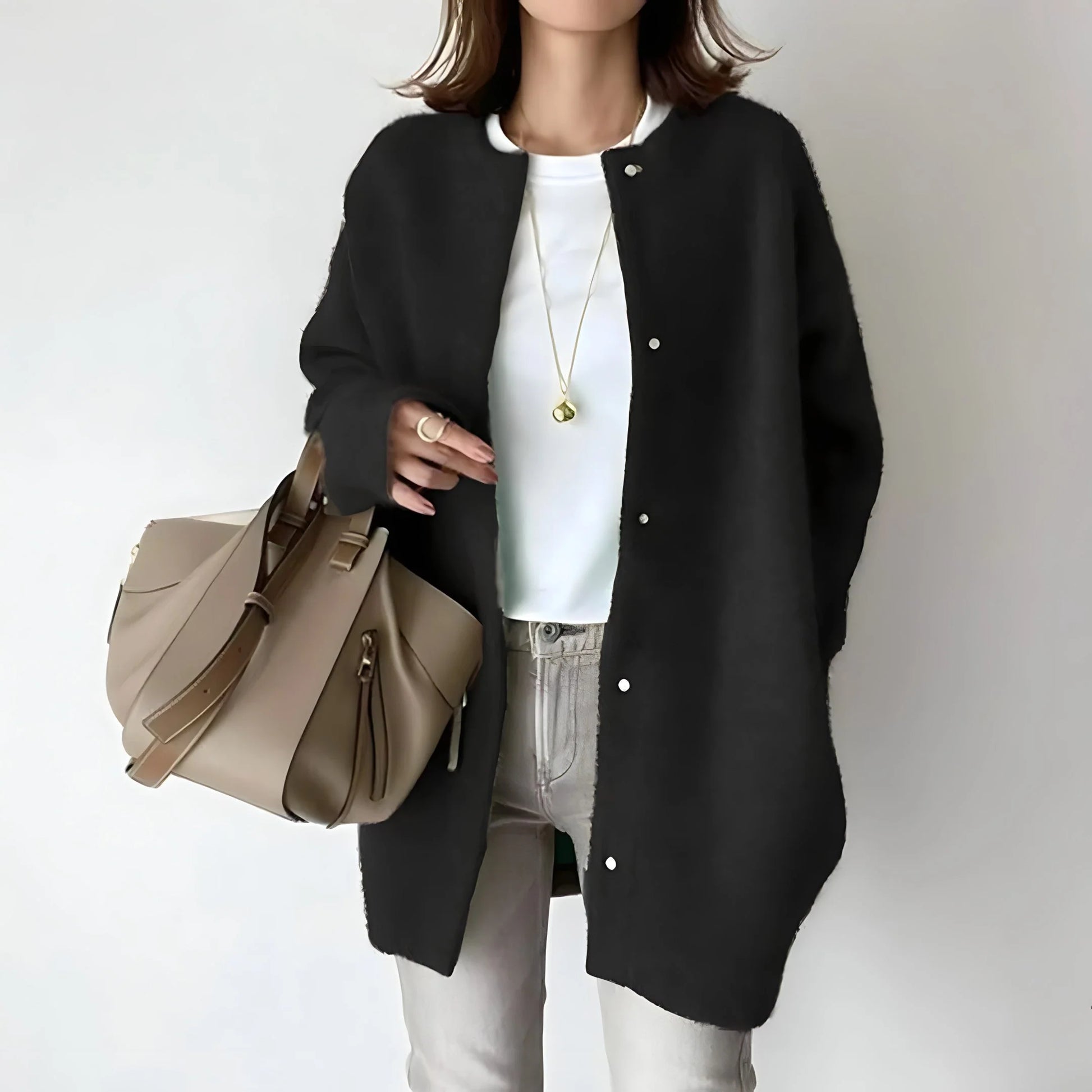 Cardigan with Button Placket