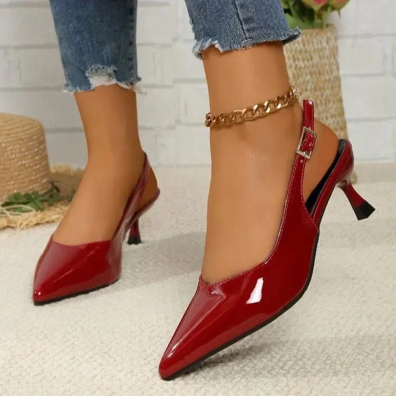 Heidi Pointed-Toe Slingback Heels