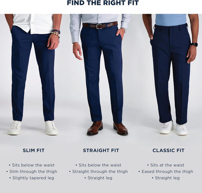 Men'S Premium No Iron Khaki Classic Fit Flat Front Casual Pant (Regular and Big & Tall Sizes)