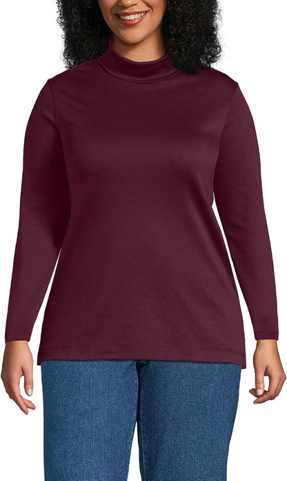 Women's Supima Cotton Fitted Long Sleeve Turtleneck - American Grown