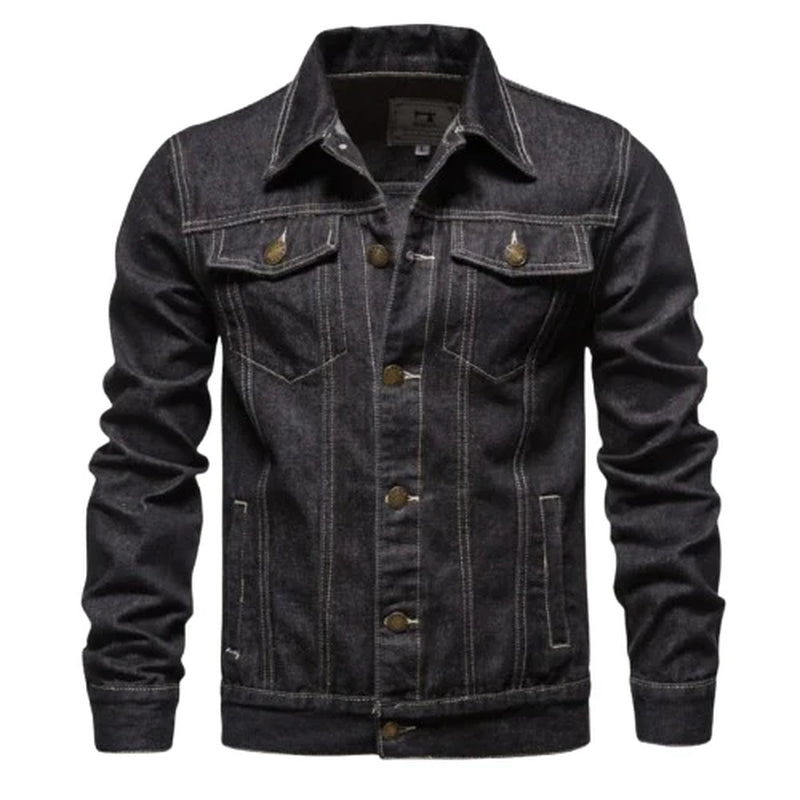 Men's Classic Trucker Denim Jacket with Adjustable Fit