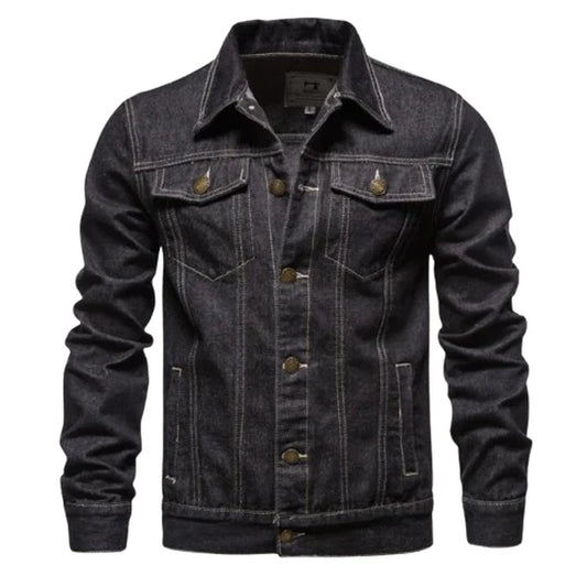 Men's Classic Trucker Denim Jacket with Adjustable Fit