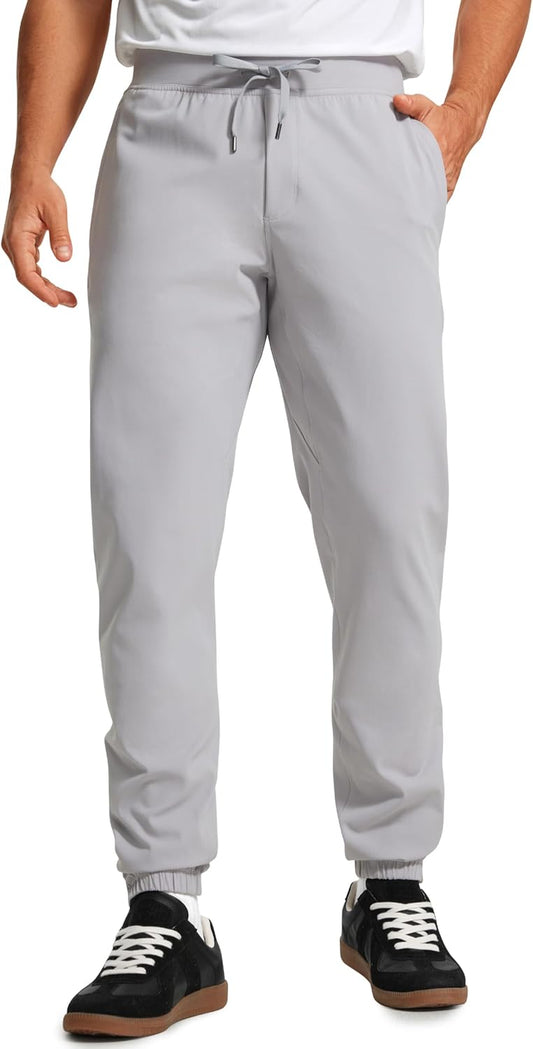 4-Way Stretch Athletic Joggers for Men 30"/32" - Track Golf Gym Workout Hiking Pants with Pockets