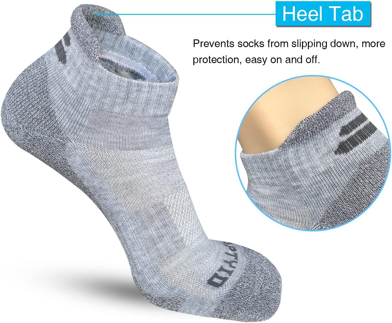 Men's Performance Cushioned Running Ankle Socks - Pack of 6