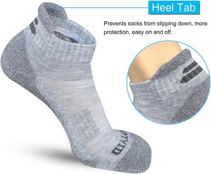 Men's Performance Cushioned Running Ankle Socks - Pack of 6