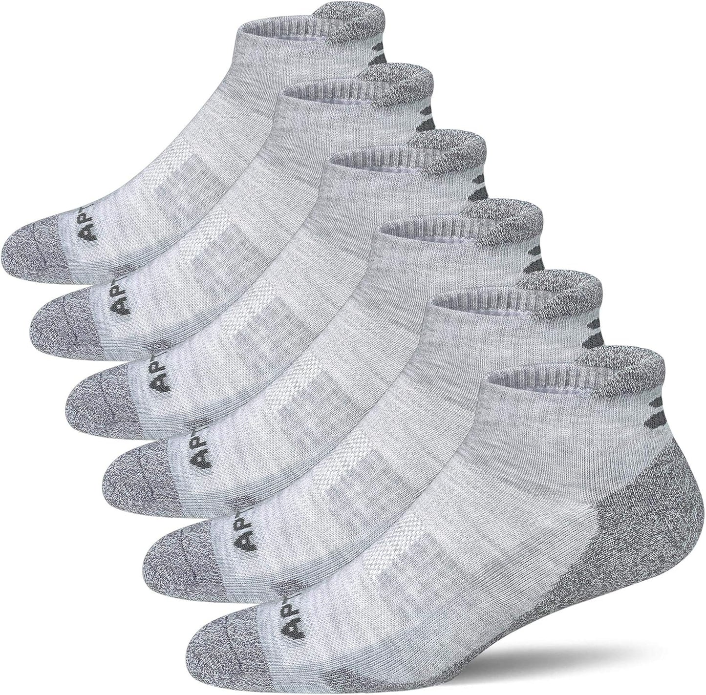 Men's Performance Cushioned Running Ankle Socks - Pack of 6