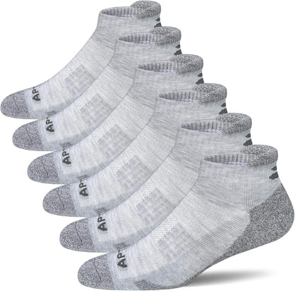 Men's Performance Cushioned Running Ankle Socks - Pack of 6