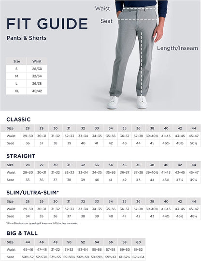 Men'S Premium No Iron Khaki Classic Fit Flat Front Casual Pant (Regular and Big & Tall Sizes)