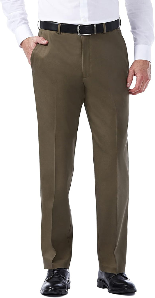 Men'S Premium No Iron Khaki Classic Fit Flat Front Casual Pant (Regular and Big & Tall Sizes)