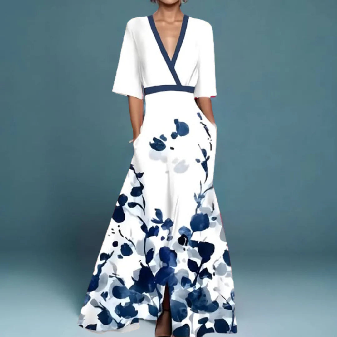 Michelle™ - Elegant Floral Wrap Dress