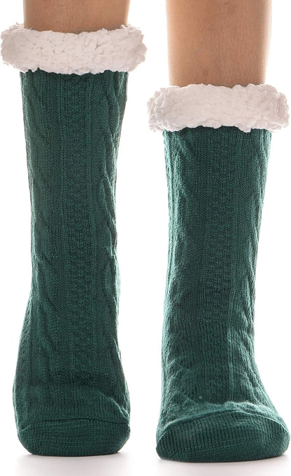 Women's Fuzzy Fleece Slipper Socks - Cozy, Thick, Non-Slip Winter Home Wear